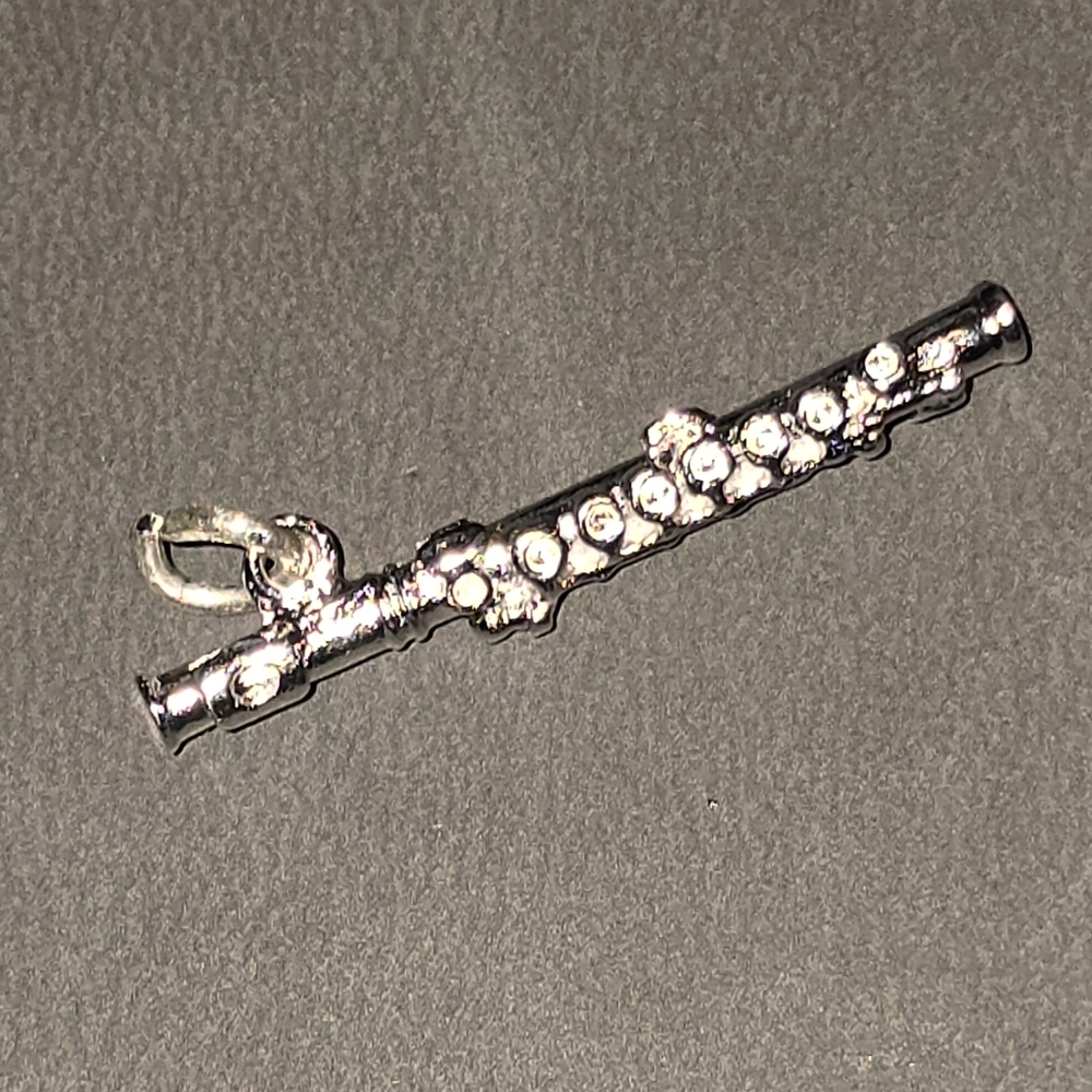 Vintage Sterling Silver 925 Flute Woodwind Charm For Bracelet Necklace Pendant